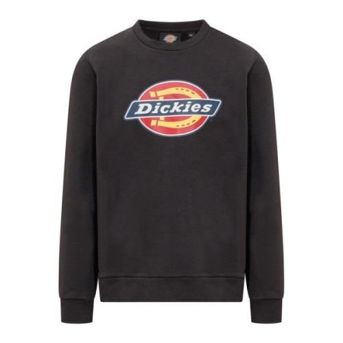 Dickies Logo Print Crew Neck Sweatshirt Black, Herr