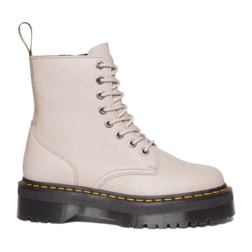 Dr. Martens Grå Duva Läderstövlar Beige, Dam