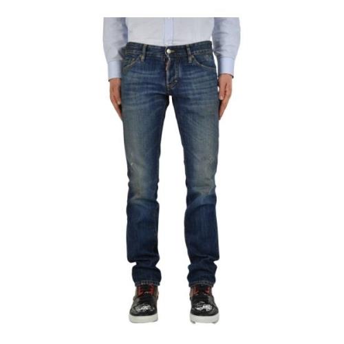 Dsquared2 Slim-fit Blå Bomulls Jeans med Vintage Revor Blue, Herr