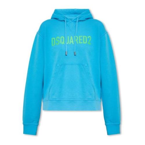Dsquared2 Hoodie med logotyp Blue, Dam