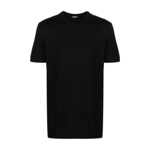Dsquared2 Svart Logo-Patch Bomull T-shirt Black, Herr