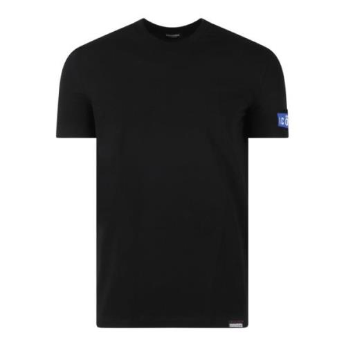 Dsquared2 Icon Color Stretch Bomull T-Shirt Black, Herr