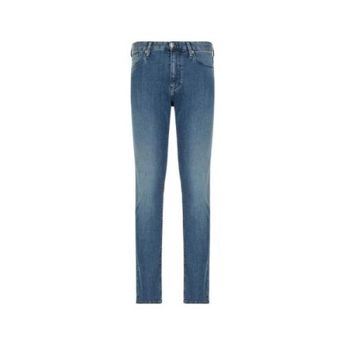 Emporio Armani Slim-fit 5 Fickor Jeans Blue, Herr