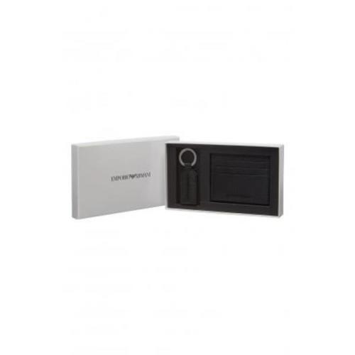 Emporio Armani Läder Plånbok Korthållare Black, Unisex