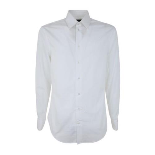 Emporio Armani Klassisk Skjorta, 100 Vit Klassisk Skjorta White, Herr