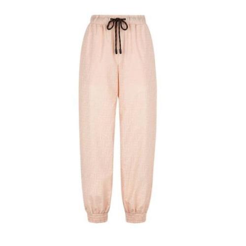 Fendi Rosa Straight-Leg Track Pants Pink, Dam