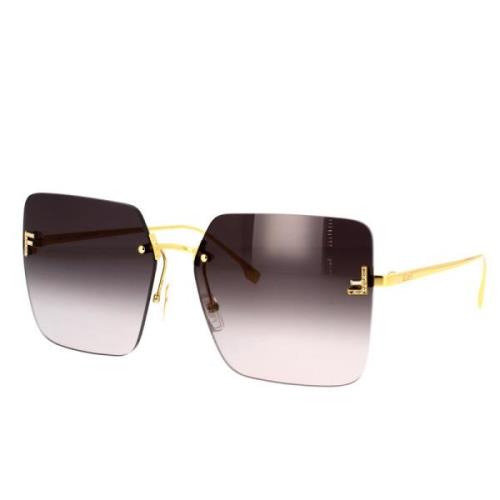 Fendi Geometrisk Glamour Solglasögon Yellow, Unisex