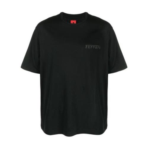 Ferrari Svart Logo-Print T-Shirt Black, Herr