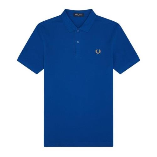 Fred Perry Slim Fit Midway Buttoned Piqué Polo Blue, Herr