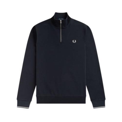 Fred Perry Halva zip -tröja Blue, Herr