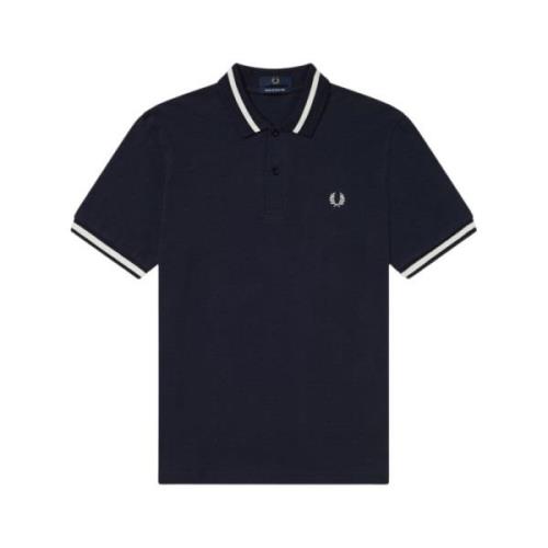 Fred Perry Original Single Tipped Polo Navy/Vit Blue, Herr