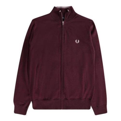 Fred Perry Klassisk Ullblandad Dragkedja Kofta Purple, Herr