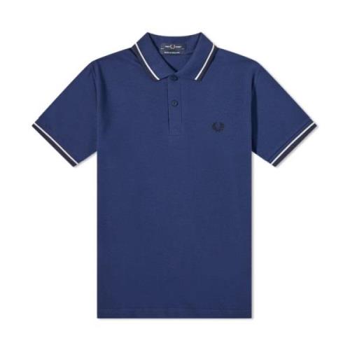 Fred Perry Twin Tipped Polo Navy/Vit Blue, Herr