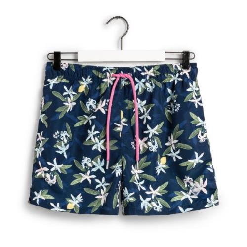 Gant Marine Lemon Flower Swim Shorts Blue, Herr