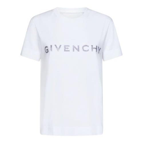 Givenchy Vita Ribbade Crewneck T-shirts och Polos White, Dam