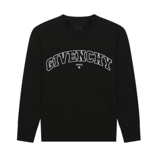Givenchy Logo Split Crewneck Sweatshirt Black, Herr