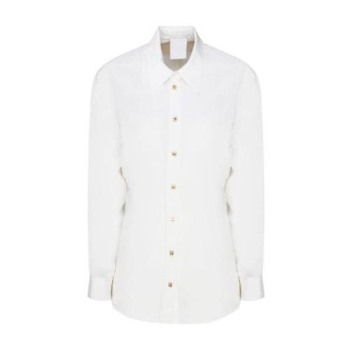 Givenchy Vit Siden Rhinestones Detalj Skjorta White, Dam