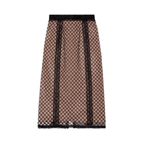Gucci GG nettoverlägg kjol Beige, Dam