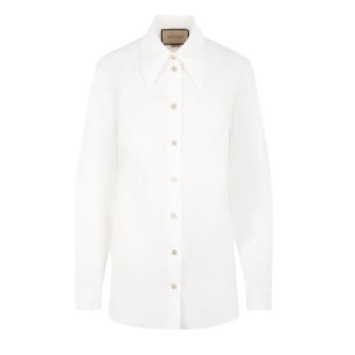 Gucci Knäppt bomullsskjorta White, Dam