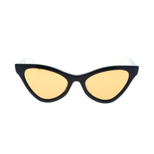 Gucci Elegant Cat-Eye Solglasögon med Webbmotiv Black, Dam