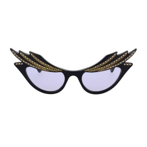 Gucci Glamorösa solglasögon med kristaller Black, Dam
