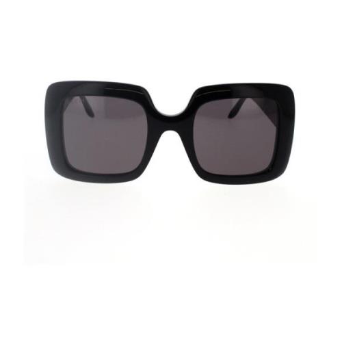 Gucci Fyrkantiga Oversized Solglasögon med GG Logo Black, Dam
