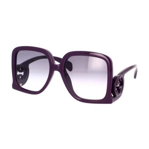 Gucci Fyrkantiga Oversized Solglasögon Gg1326S 003 Purple, Dam