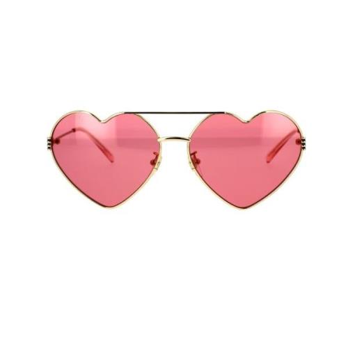 Gucci Hjärtformade solglasögon med dubbel bro Pink, Dam
