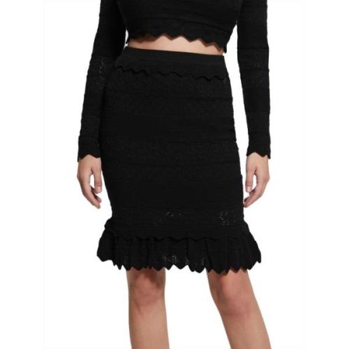 Guess Elegant Ruffled Skirt Black, Dam
