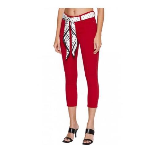 Guess Röda Skinny Jeans med Patchad Logotyp Red, Dam