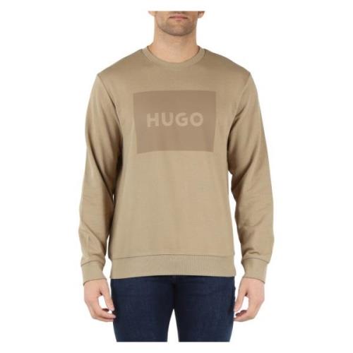 Hugo Boss Logo Sweatshirt med Ribbade Detaljer Beige, Herr