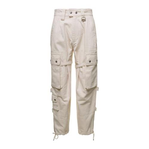 Isabel Marant Leather Trousers Beige, Dam