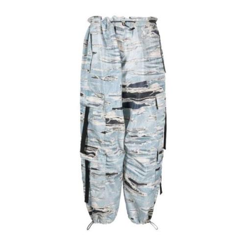 John Richmond Ikoniska Denim Effekt Cargo Byxor Multicolor, Dam