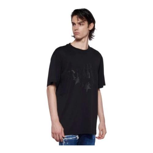 John Richmond Oversized Rund Hals T-Shirt Uppgradering Black, Herr