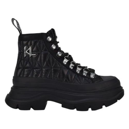 Karl Lagerfeld Lace-up Boots Black, Dam