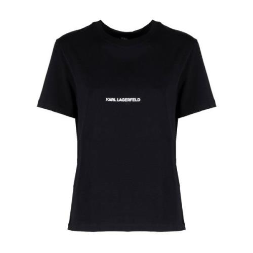 Karl Lagerfeld Svart Logotyp Tryck T-shirt Black, Unisex