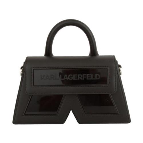 Karl Lagerfeld Essentiell Läder Väska i Svart Black, Dam