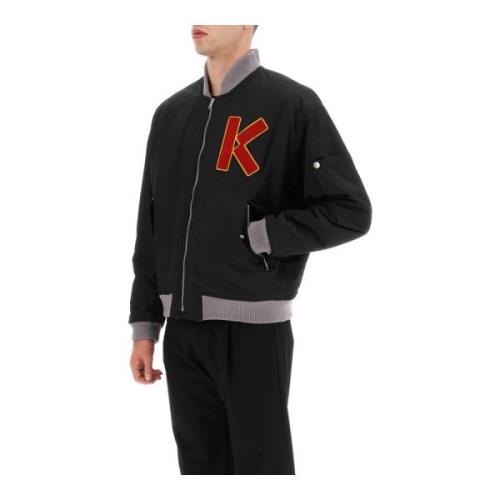 Kenzo Bomberjacka med logopatch Black, Herr