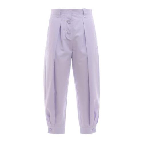 Krizia Leather Trousers Purple, Dam