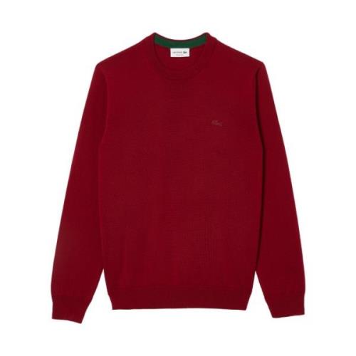 Lacoste Merinoull Rund Hals Tröja Red, Herr