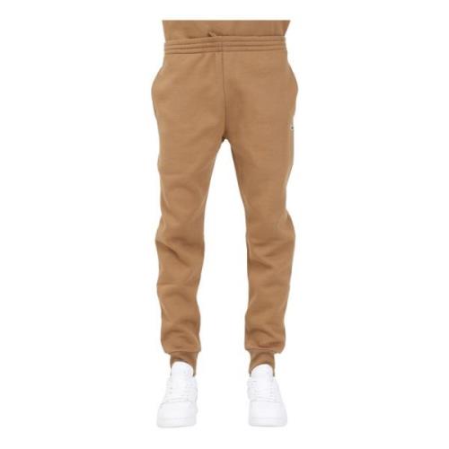 Lacoste Herr Camel Sweatpants, Slim Fit, Räfflade Anklar Brown, Herr