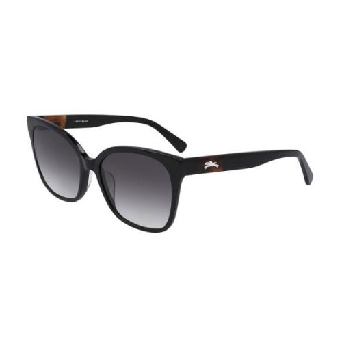 Longchamp Stiliga Svarta Solglasögon för Kvinnor Black, Dam
