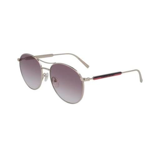 Longchamp Stiliga Metallsolglasögon för Kvinnor Gray, Dam