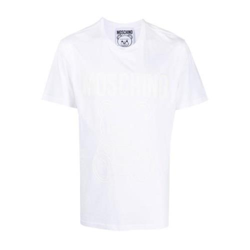 Moschino Logo-Print Bomull T-Shirt White, Herr