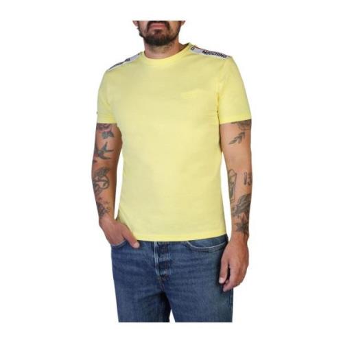 Moschino Kliskt Logo Rund Hals T-Shirt Yellow, Herr