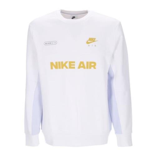 Nike Air Brushed-Back Crew Sweatshirt White, Herr