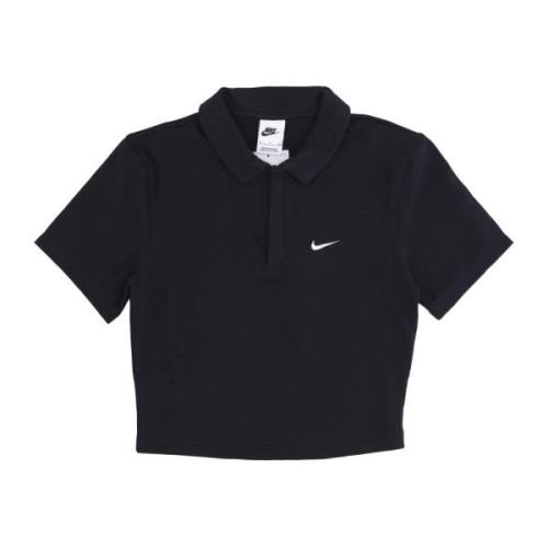 Nike Essentiell Polo Crop Top Black, Dam