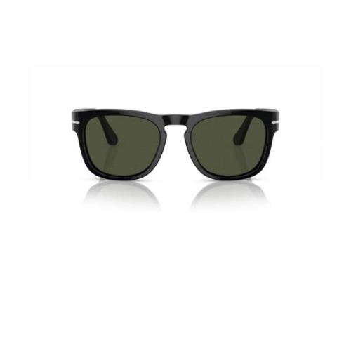 Persol Premium Acetat Solglasögon med Fyrkantig Båge Black, Unisex