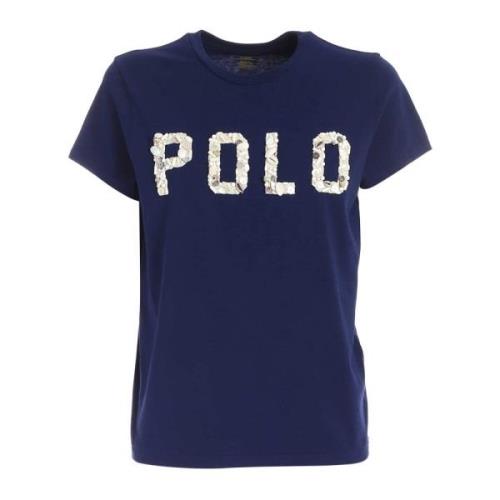 Polo Ralph Lauren Logo Prydd T-Shirt Blue, Dam