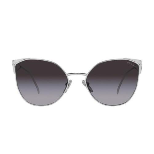 Prada Oregelbundna solglasögon i metall med gråtonade linser Gray, Uni...